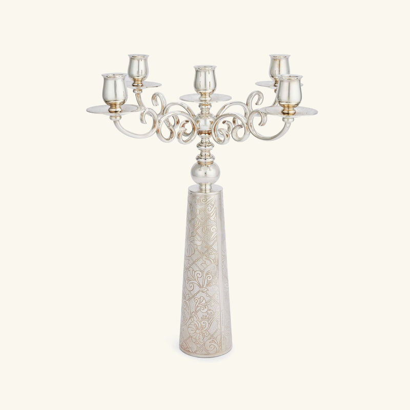 كريستوفل شمعدان جاردان ديدن مطلي بالفضة من خمس شموع
