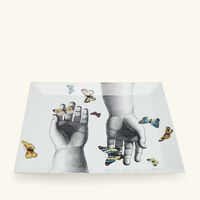 Mani e Farfalle Trinket Tray Square White fornasetti mani e farfalle trinket tray square white