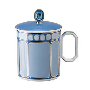 Signum Azure Mug with handle and lid, medium