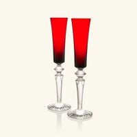 Mille Nuits Flutissimo Champagne Glass Red Set Of 2 baccarat mille nuits flutissimo champagne glass red set of 2