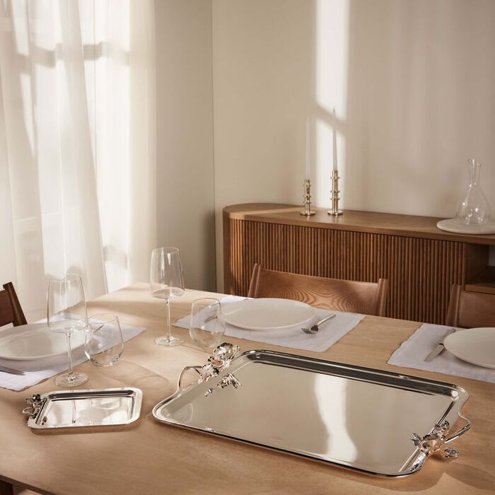 christofle anemone serving tray rectangular small silver plated