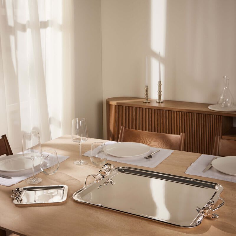 كريستوفل صينية الضيافة أنيمون مستطيلة صغيرة باللون الفضي