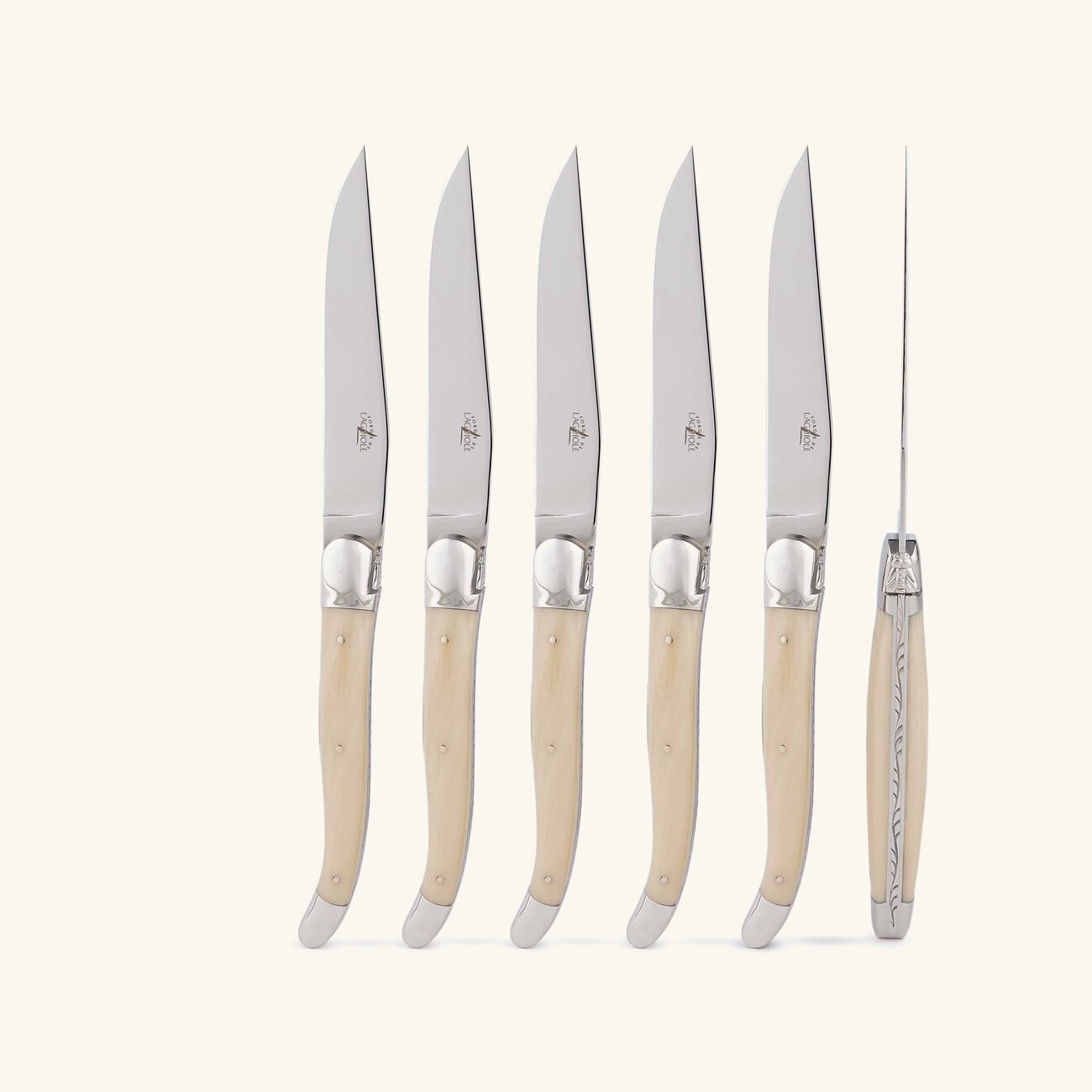 فورج دو لاغيول طقم أكريليك هاندل المؤلف من 6 سكاكين للمائدة باللون الأسود