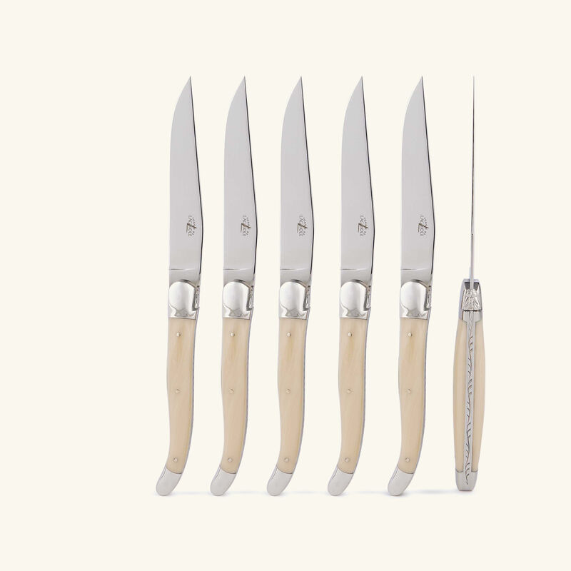 فورج دو لاغيول طقم أكريليك هاندل المؤلف من 6 سكاكين للمائدة باللون الأسود