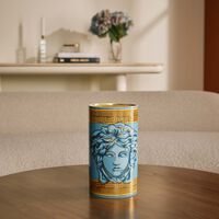 فيرساتشي مزهرية ميدوزا أمبليفايد كوين متوسطة الحجم زرقاء