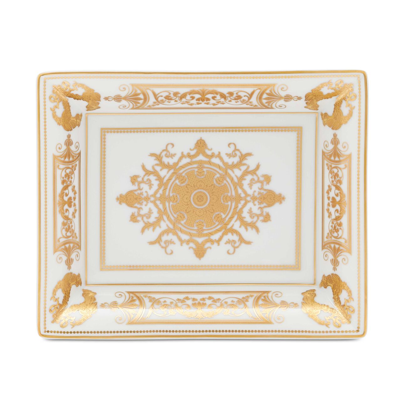 bernardaud aux rois ashtray rectangular gold