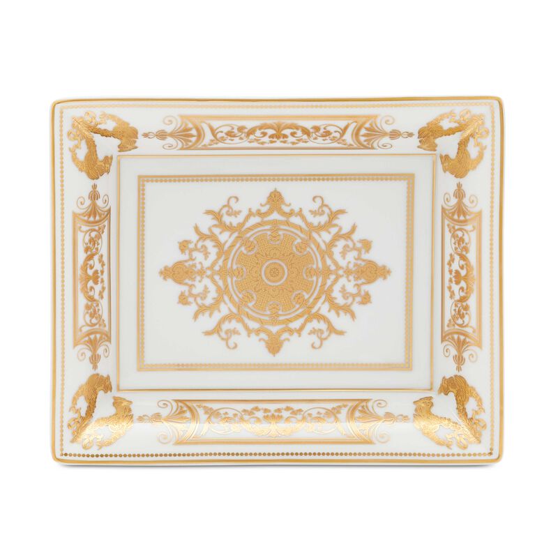 bernardaud aux rois ashtray rectangular gold