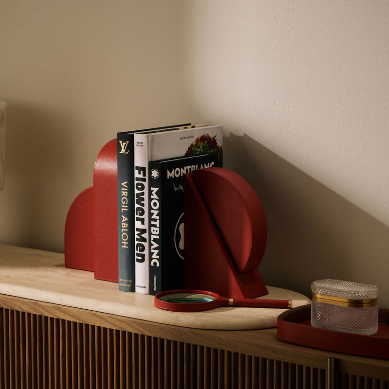 assouline cubist right bookend red