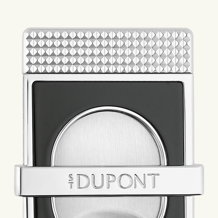 st dupont cigar stand slim cigar cutter silver