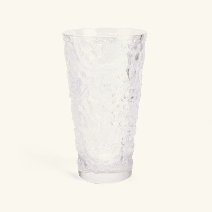 Merles et Raisins Vase Medium Clear lalique merles et raisins vase medium clear