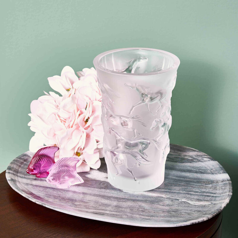 lalique mustang vase small clear