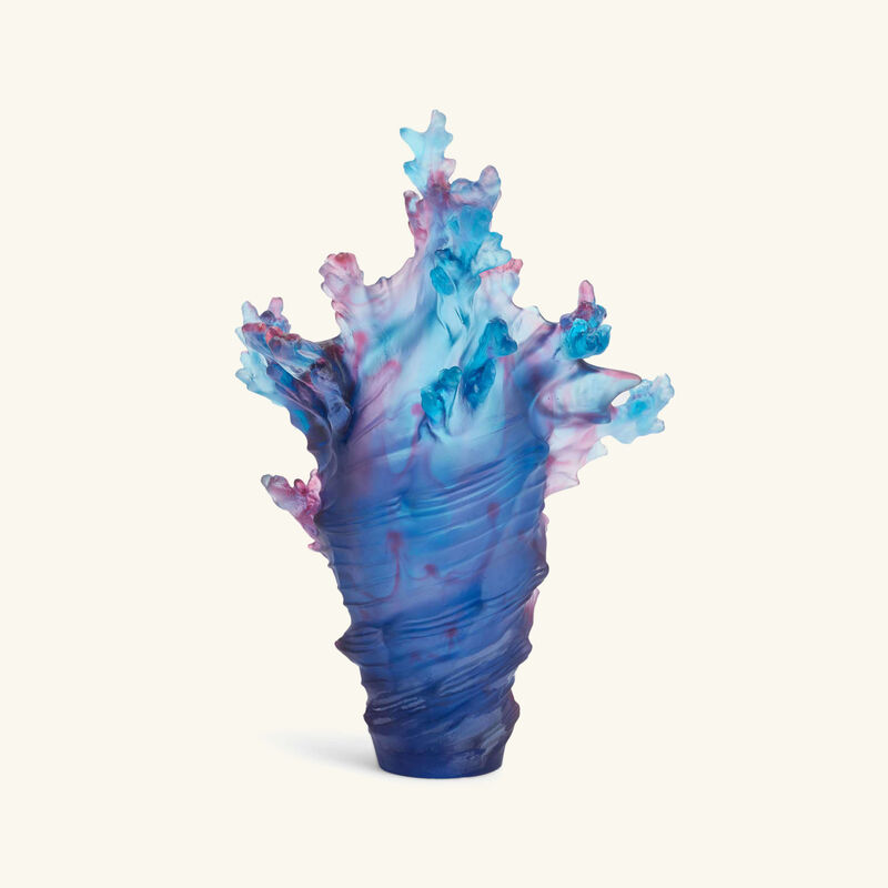 daum mer de corail vase large blue