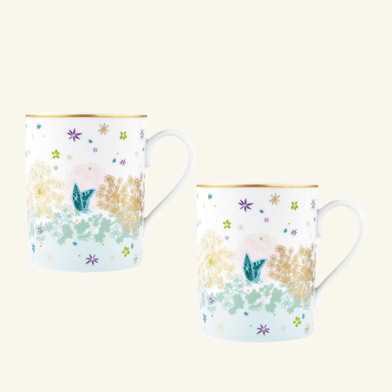 bernardaud feerie michael cailloux mug pink set of 2