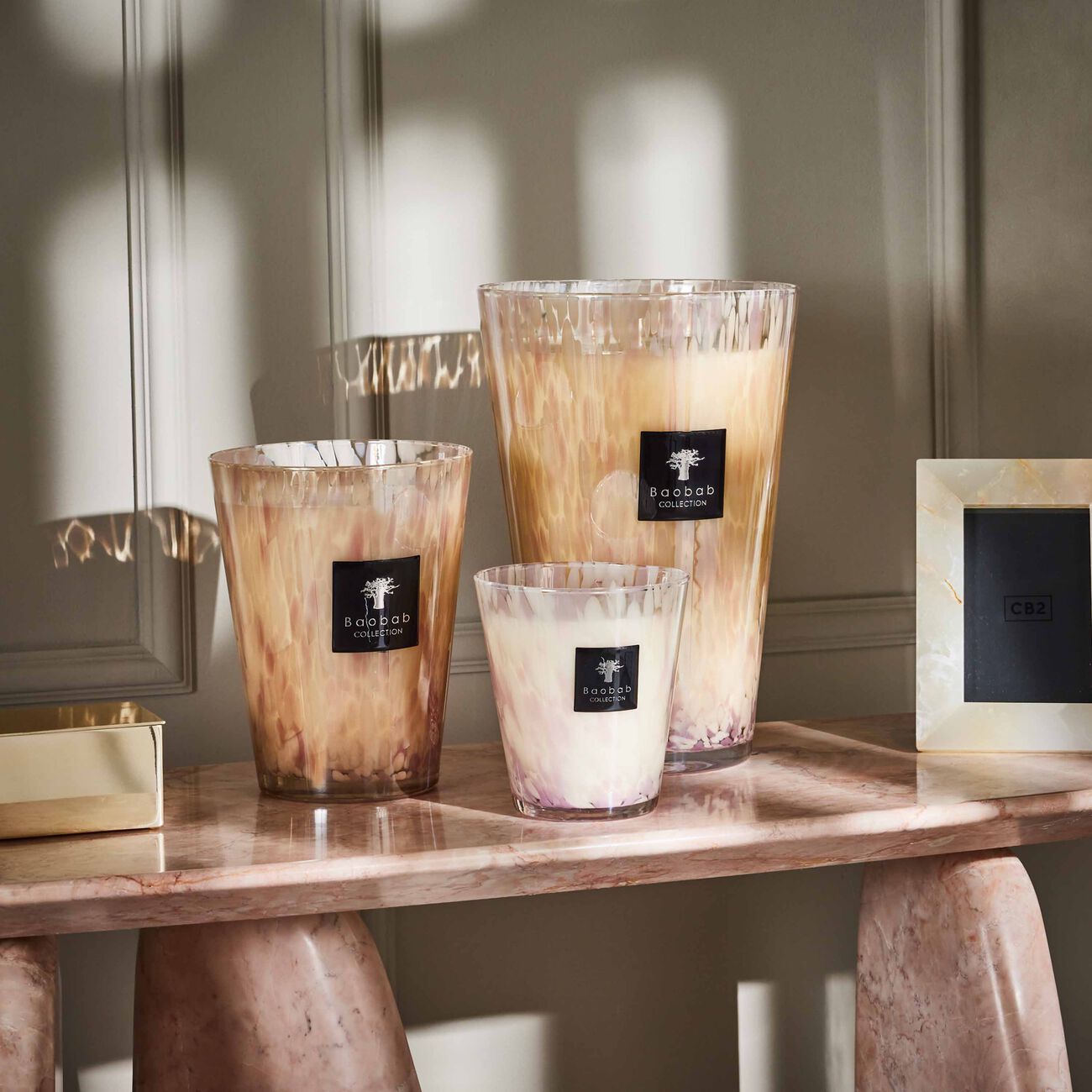 baobab collection pearls white candle max 24