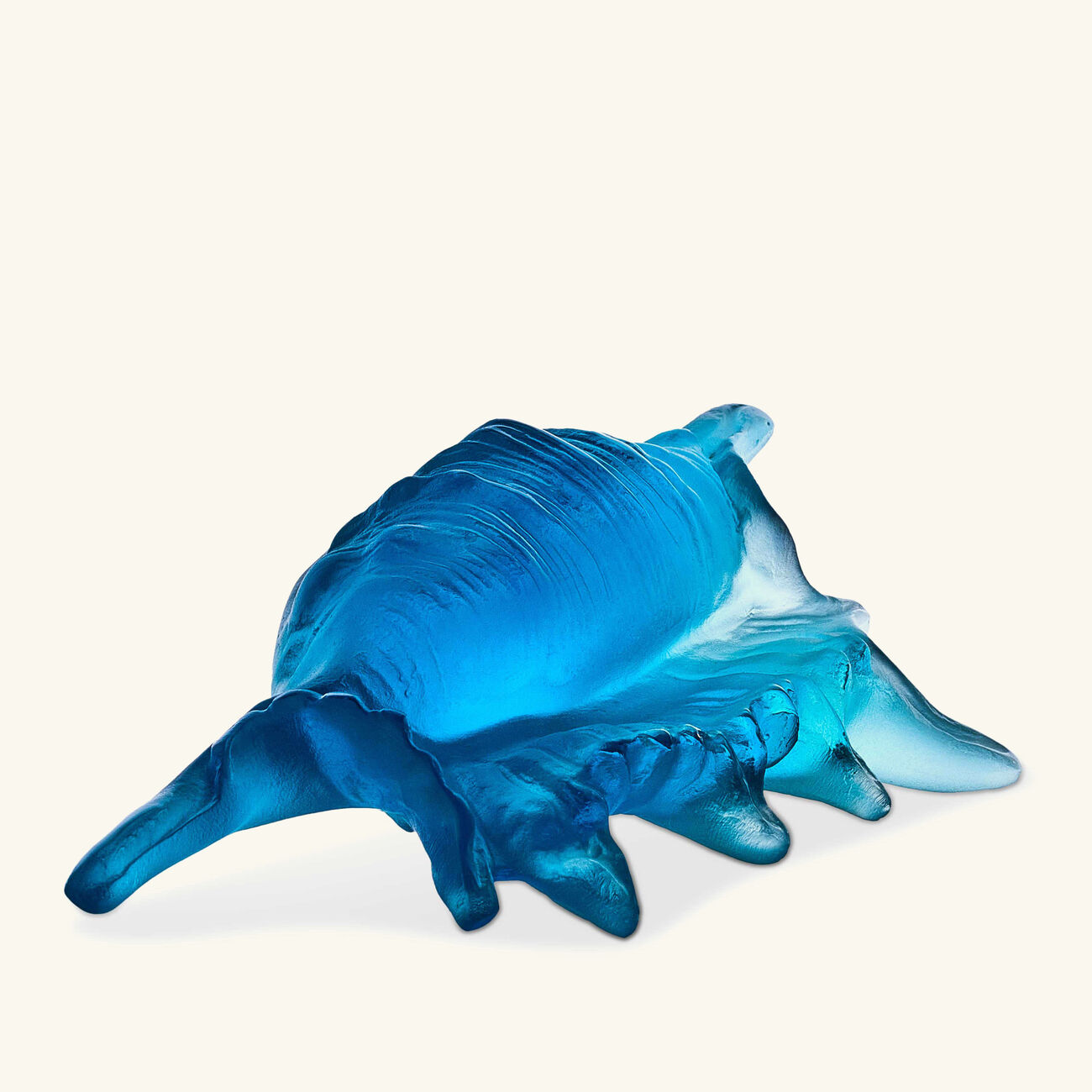 daum mer de corail shell figurine mini blue
