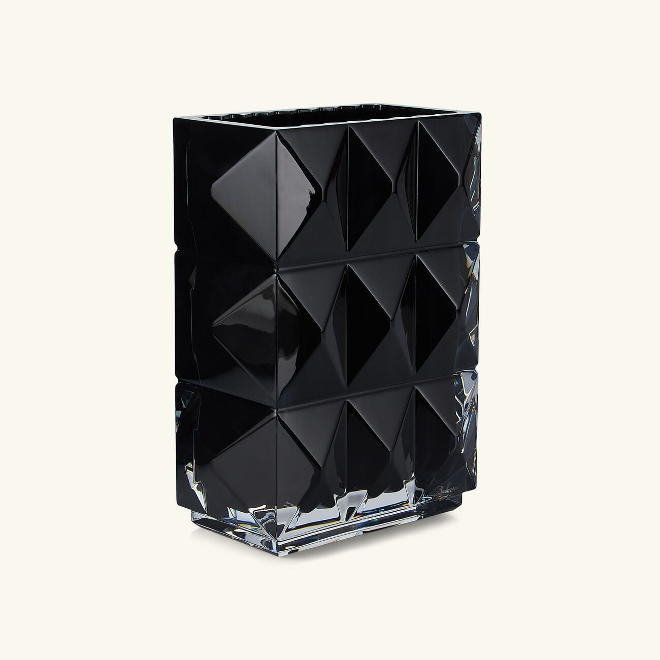 baccarat louxor vase rectangular black