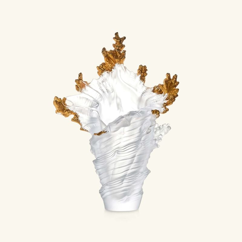 Gilded Vase Large White daum gilded vase large white