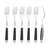 Set of 6 - Black Handle Table Forks, small