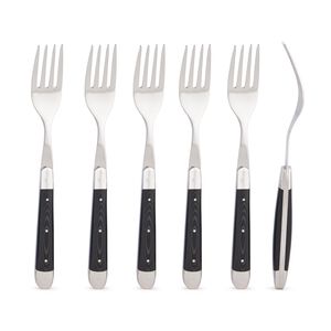 Set of 6 - Black Handle Table Forks, medium