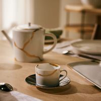 Kintsugi Tea Cup & Saucer Black bernardaud kintsugi tea cup saucer black