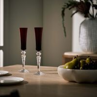 Mille Nuits Flutissimo Champagne Glass Red Set Of 2 baccarat mille nuits flutissimo champagne glass red set of 2
