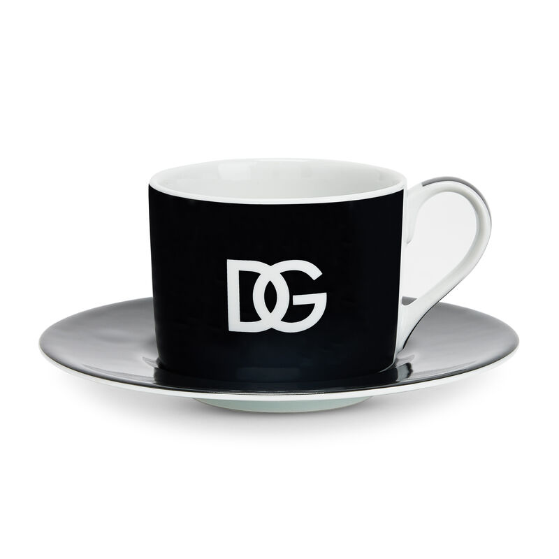 Set of 2 DG Logo Teacups with Saucers, large