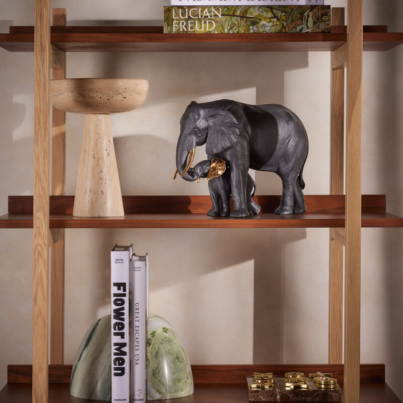 lladro elephant sculpture medium black