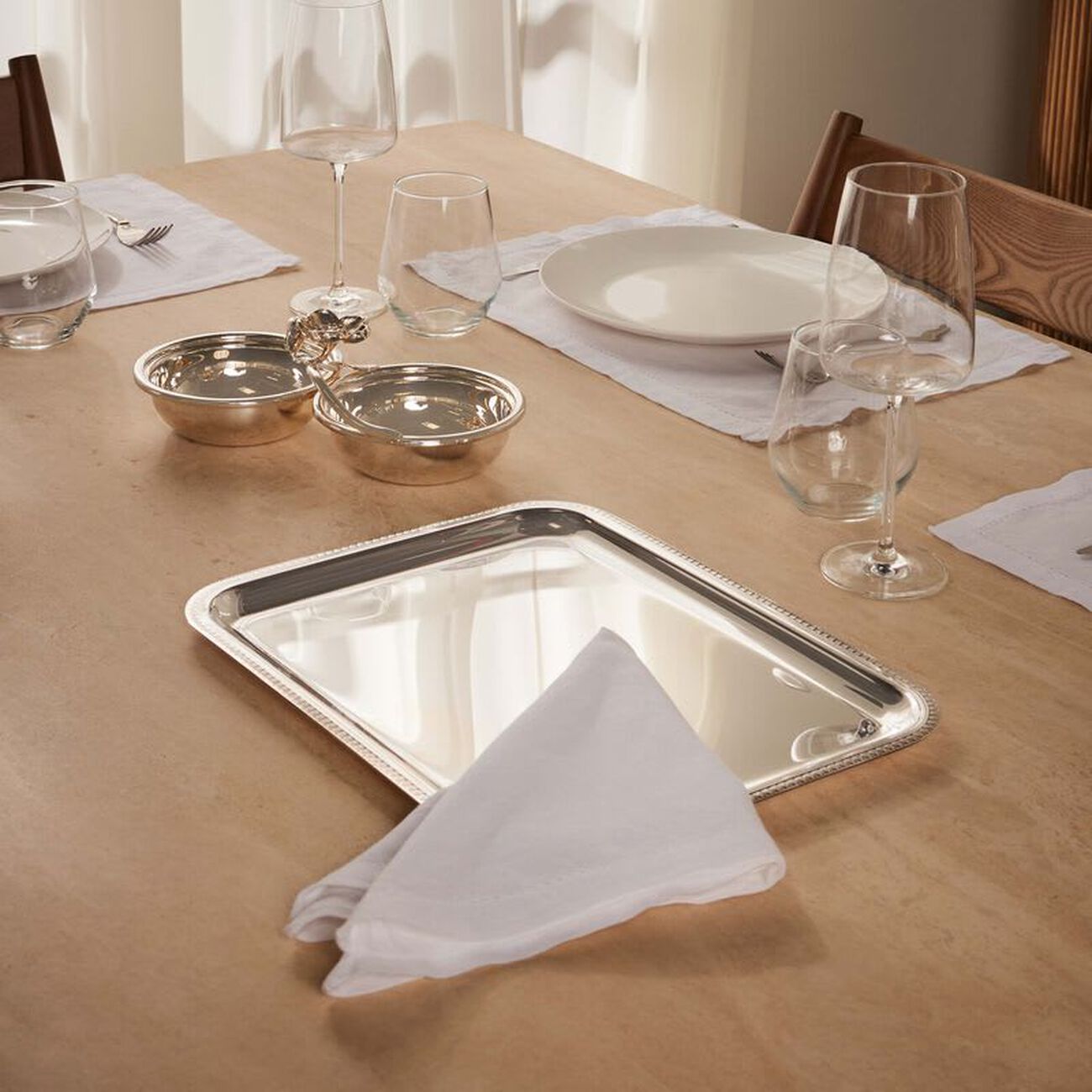 Malmaison Serving Tray Rectangular Medium Silver Plated christofle malmaison serving tray rectangular medium silver plated