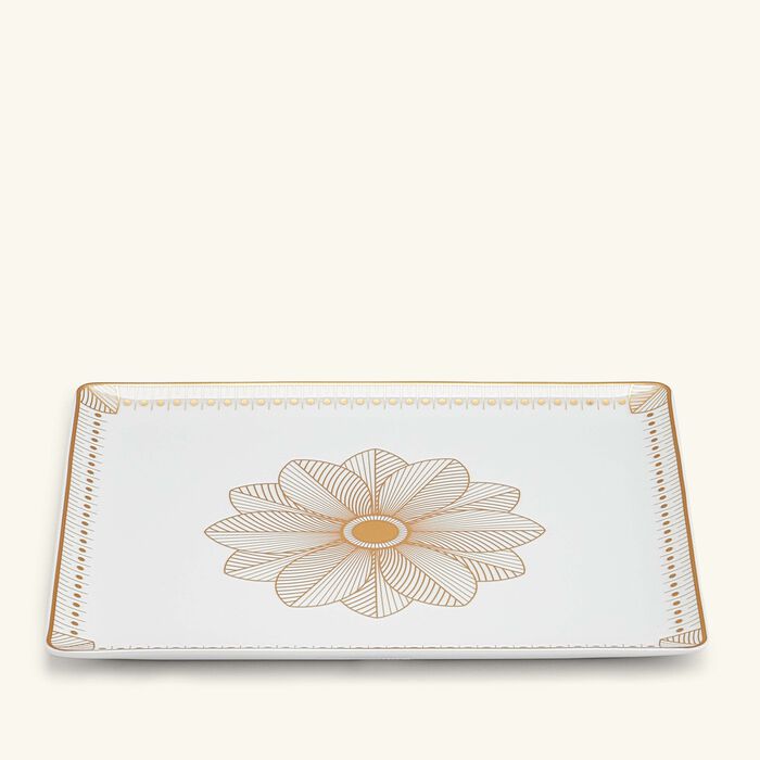 christofle malmaison imp riale tray rectangular gold 22x19cm