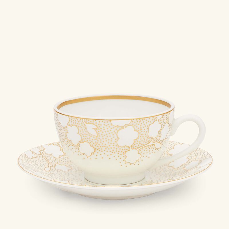 bernardaud reves tea cup   saucer gold