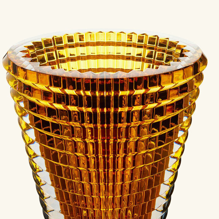 baccarat eye vase round large yellow