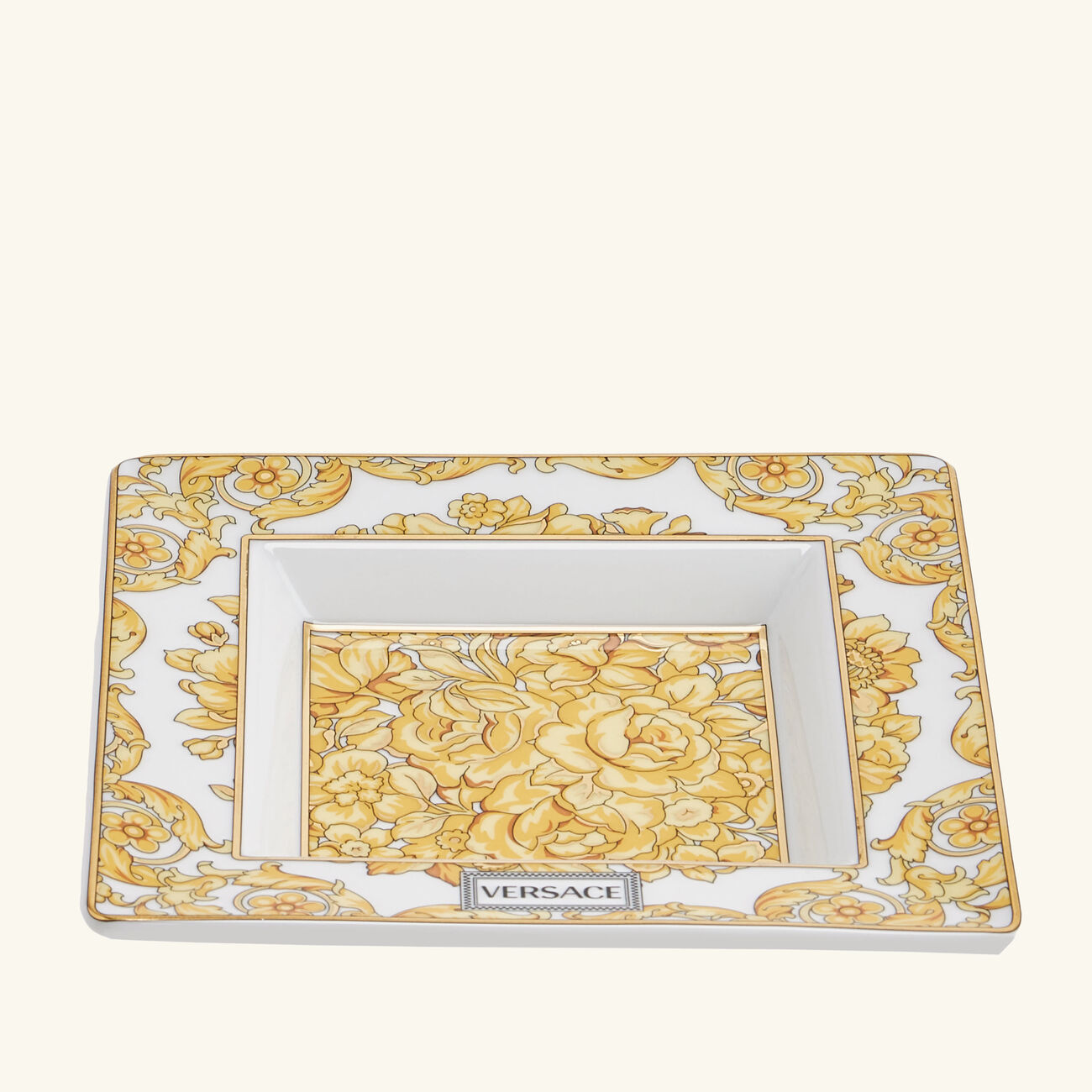 versace medusa rhapsody trinket tray square small gold