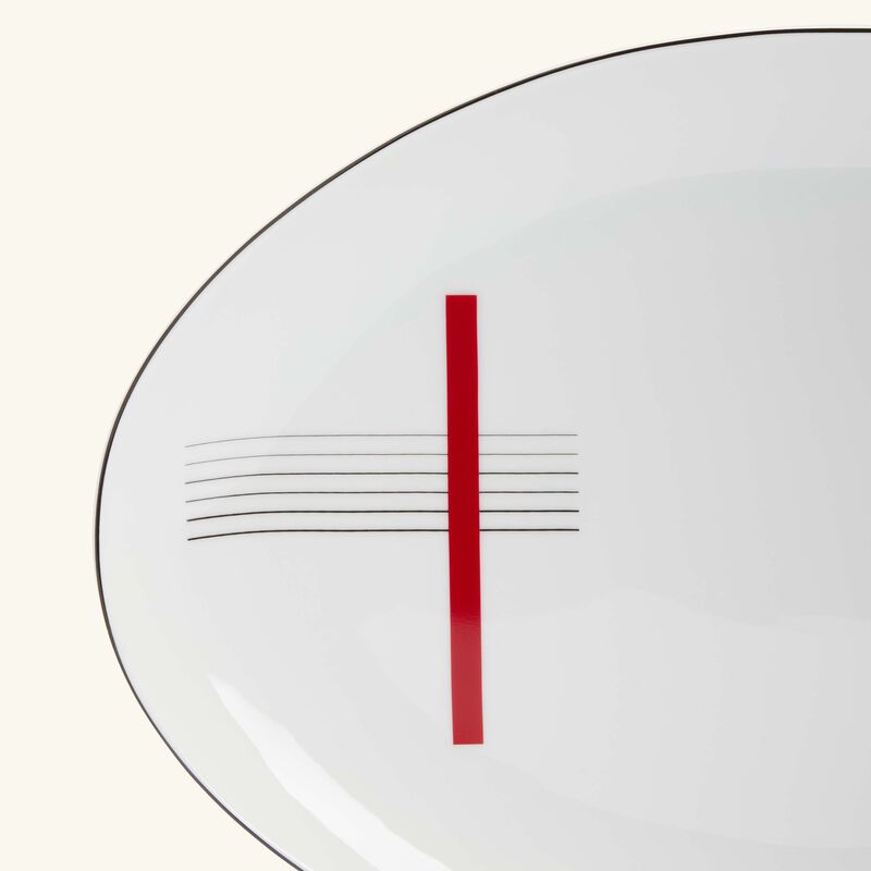 bernardaud oscar serving platter oval red 33cm