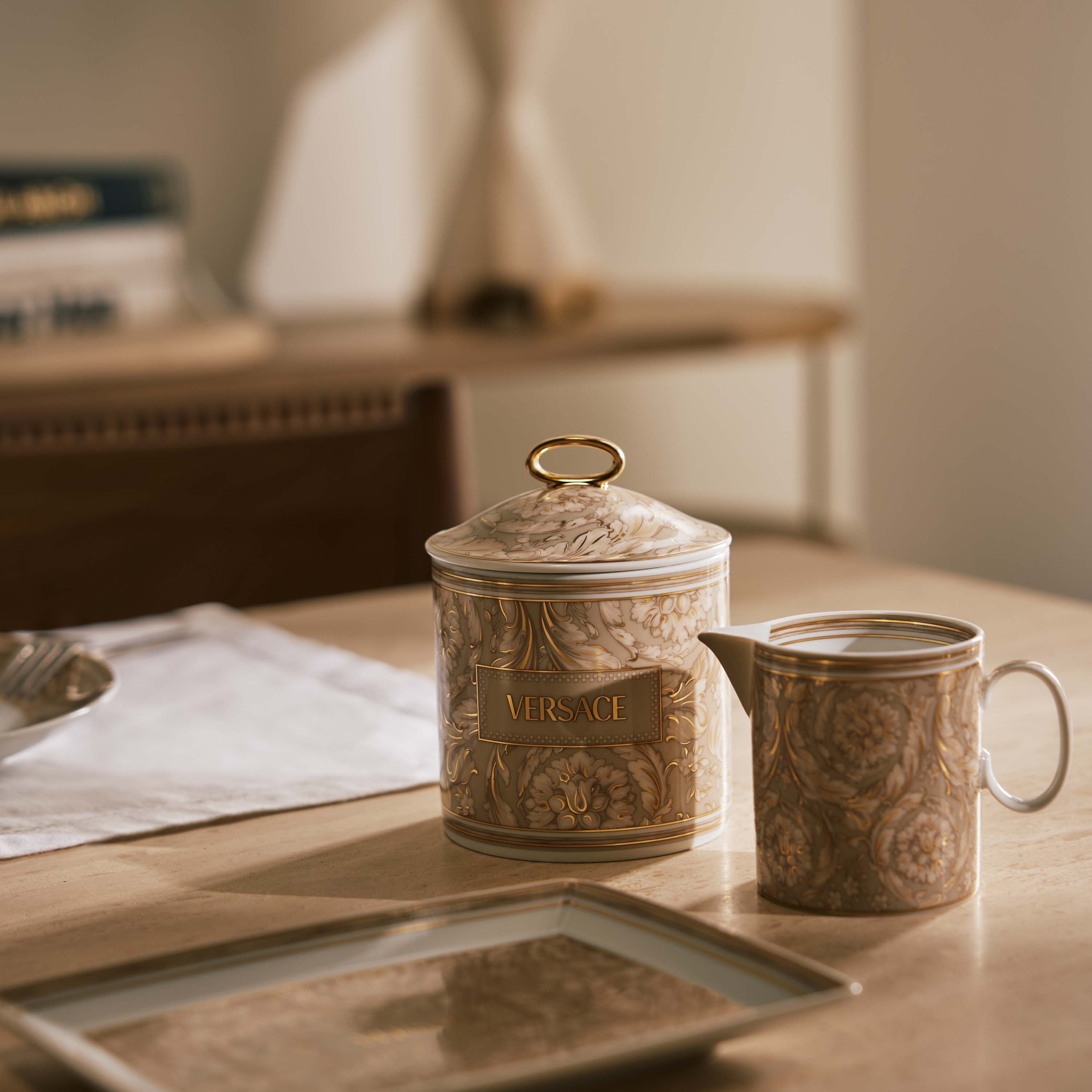Versace Barocco Beige Trinket Box Medium | Tanagra UAE