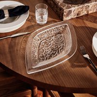 دملاج طبق  ثلث  الكبير للضيافة بتصميم معين الشكل   45 سم