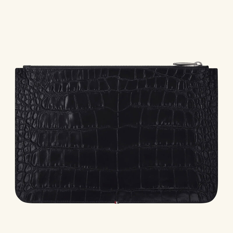 st dupont croco dandy flat pouch black