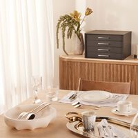 christofle albi 110 piece flatware set with imperial chest silver plated