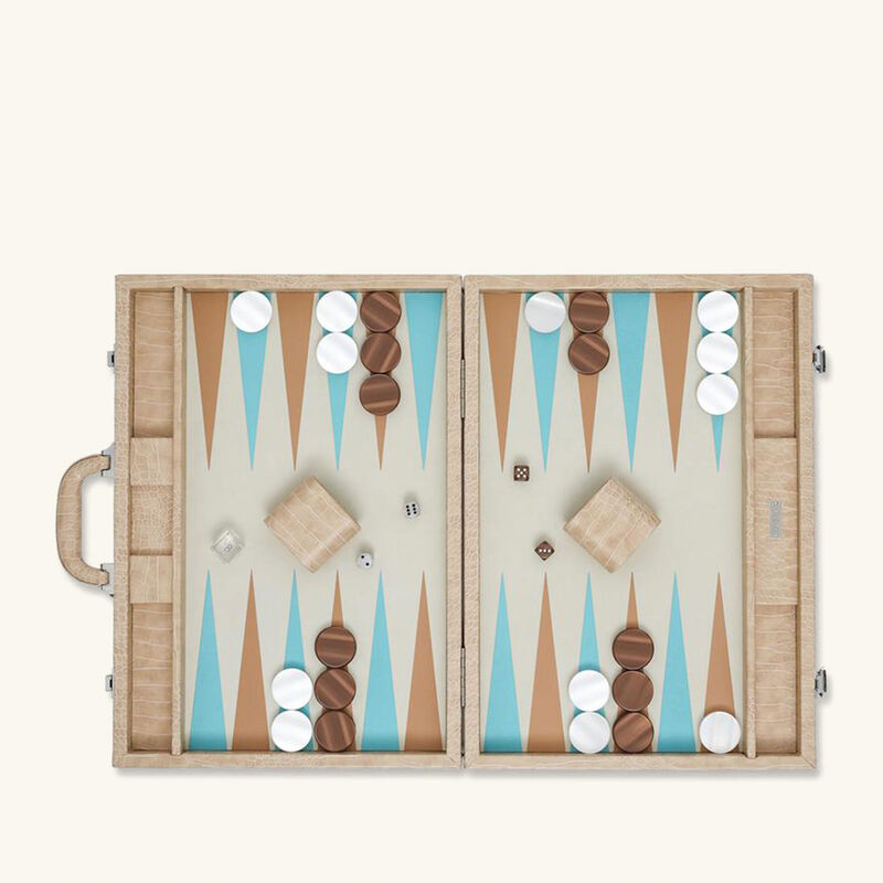 Alligator Backgammon Set Large vido alligator backgammon set large