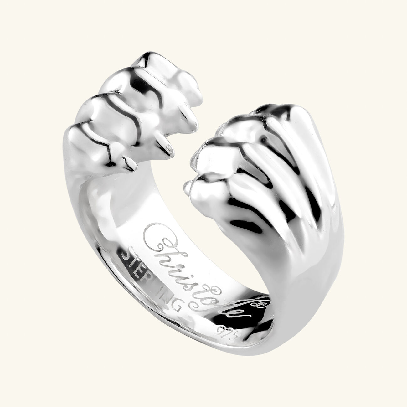 Patte de Lion Open Ring Sterling Silver Size 53 christofle patte de lion open ring sterling silver size 53