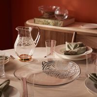 دملاج طبق قمر للضيافة بتصميم دائري شفاف   40 سم