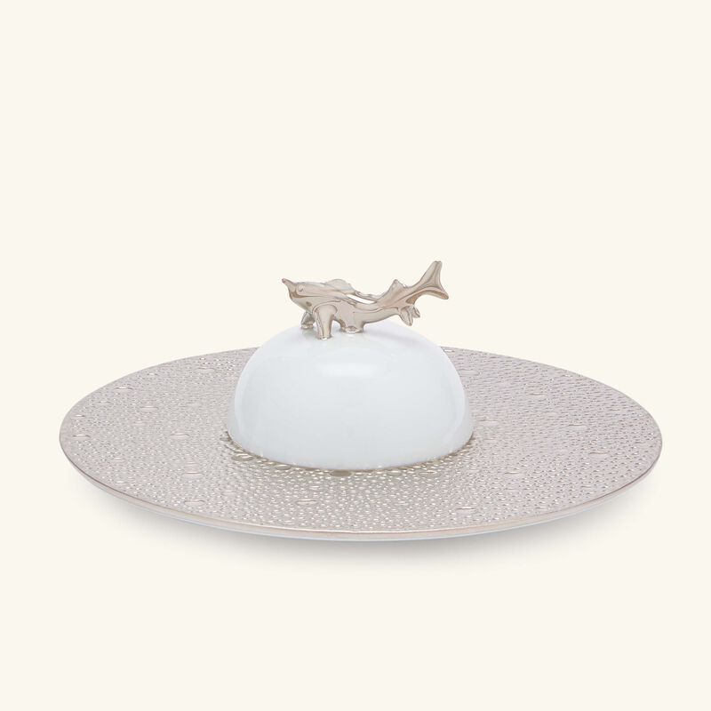 bernardaud ecume serving platter round silver 18cm