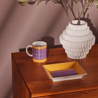 etro tartan trinket tray rectangular small yellow