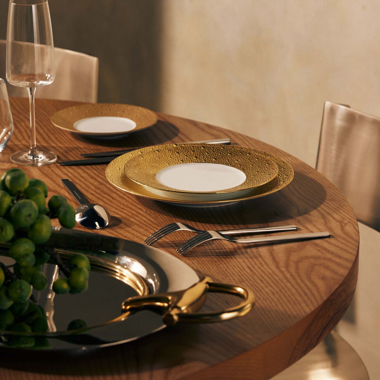 bernardaud ecume salad plate round gold 21 cm