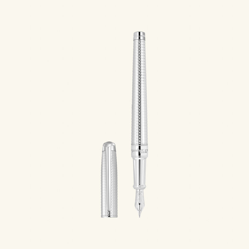 st dupont line d eternity fountain pen silver