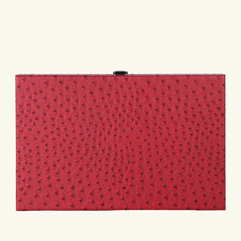 Carmine Ostrich Backgammon Set vido carmine ostrich backgammon set