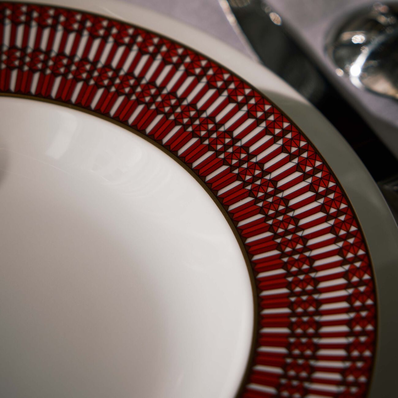 baccarat arcadia soup plate red 23cm set of 2