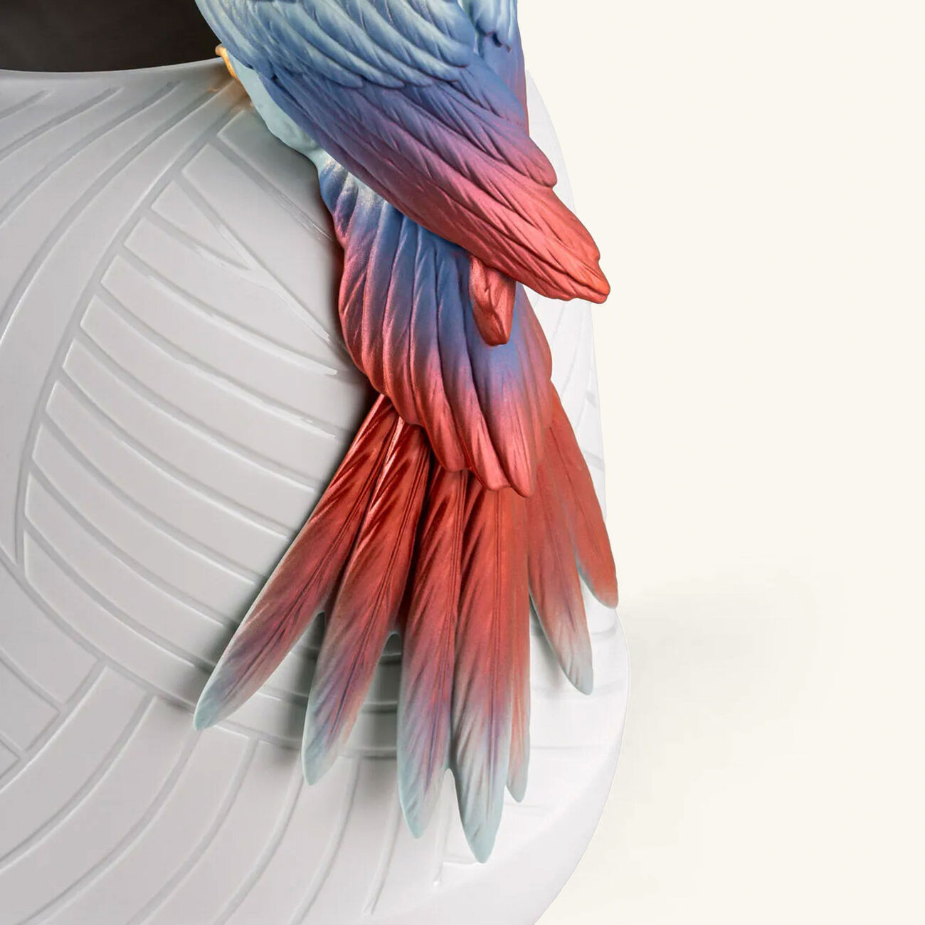 lladro cockatoo vase large white