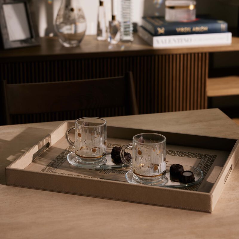 Hayat Mug and Saucer Gold Set of 4 dimlaj hayat mug and saucer gold set of 4