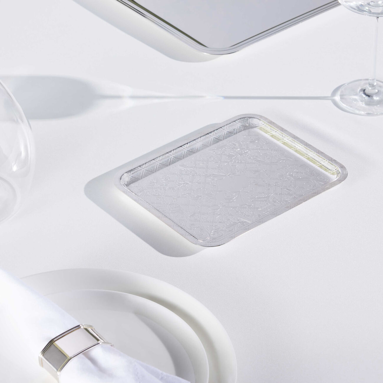 christofle jardin d eden serving tray rectangular small silver plated