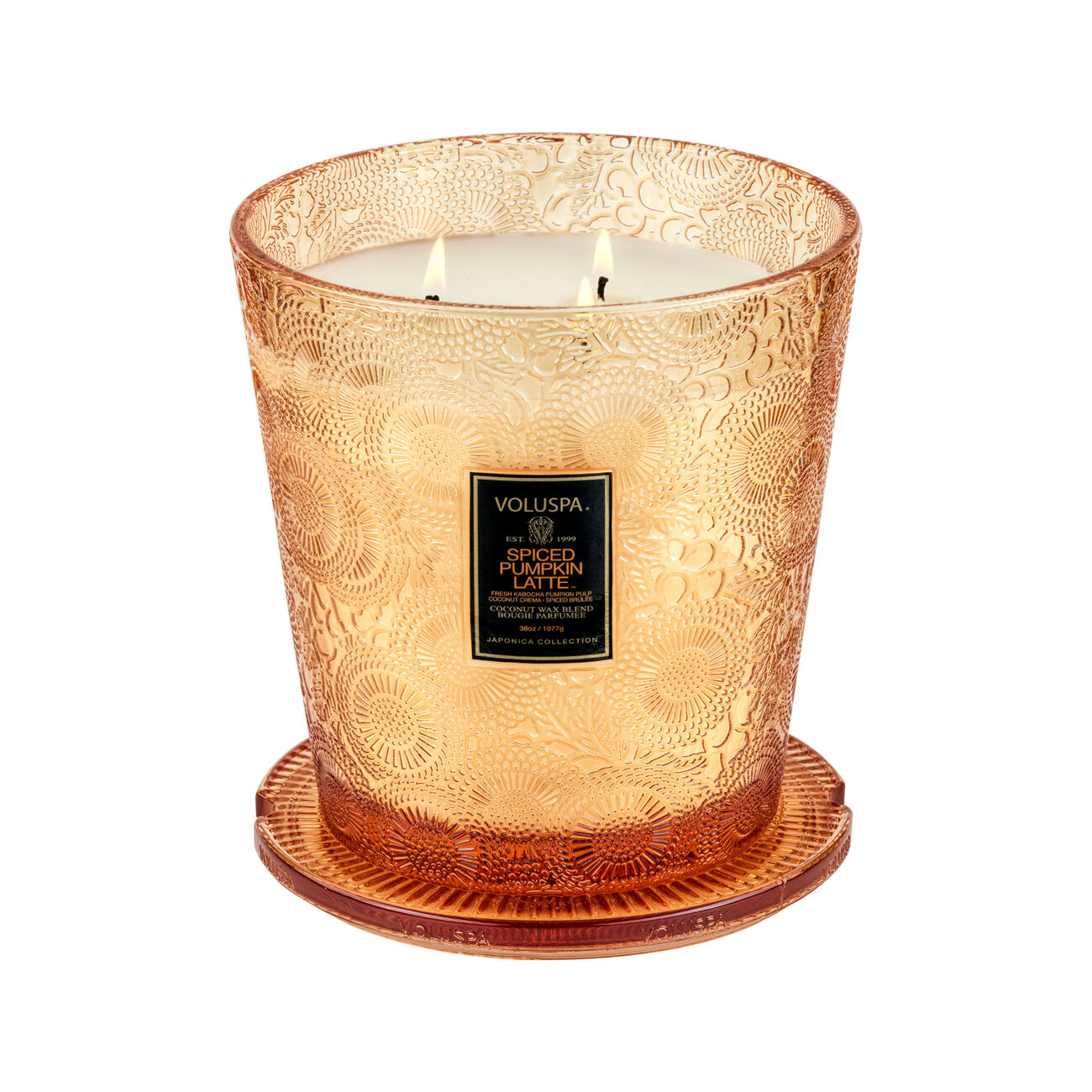 voluspa spiced pumpkin latte 3 wick hearth candle
